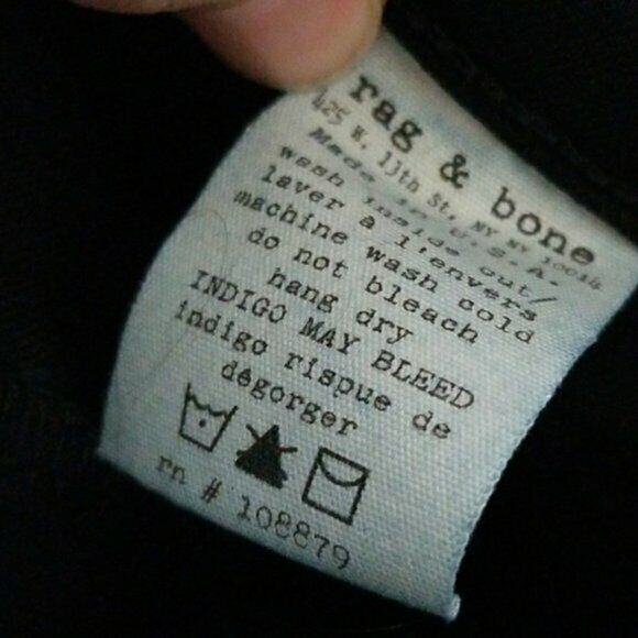 Rag & Bone Zipper Capri Jeans in Midnight Tuxedo Black Women's 24 - Picture 7 of 7